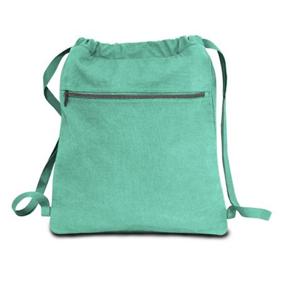 Seaside Cotton Pigment Dyed Drawstring Bag by Duffelbags.com