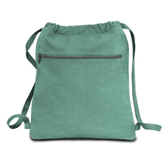 Seaside Cotton Pigment Dyed Drawstring Bag by Duffelbags.com