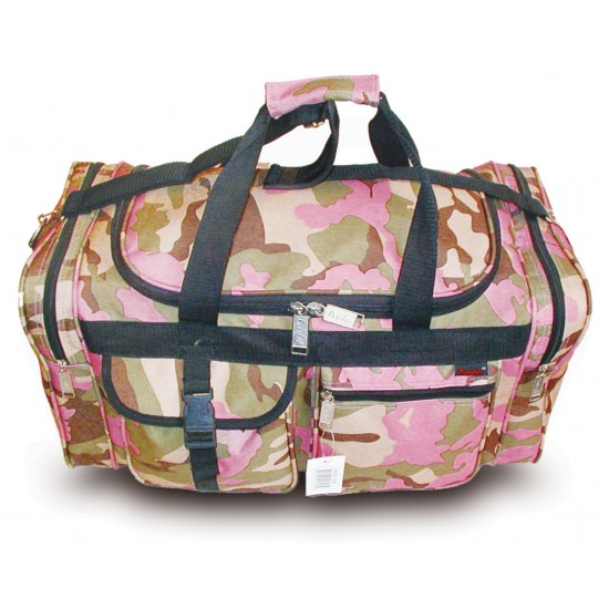13" Pink Camo Duffle Bag Carry On  by Duffelbags.com 