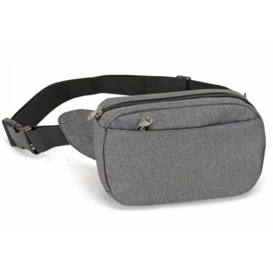 Heather Rounded 3 Pockets Fanny Pack by Duffelbags.com