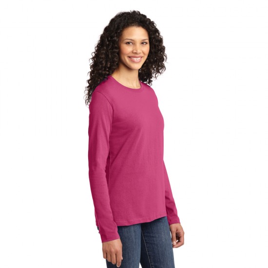 Port & Company® Ladies Long Sleeve Core Cotton Tee by Duffelbags.com
