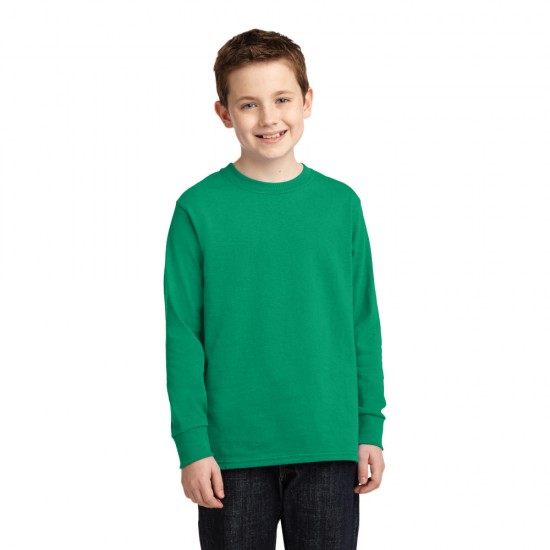 Port & Company® Youth Long Sleeve Core Cotton Tee by Duffelbags.com
