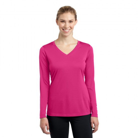Sport-Tek® Ladies Long Sleeve PosiCharge® Competitor™ V-Neck Tee by Duffelbags.com