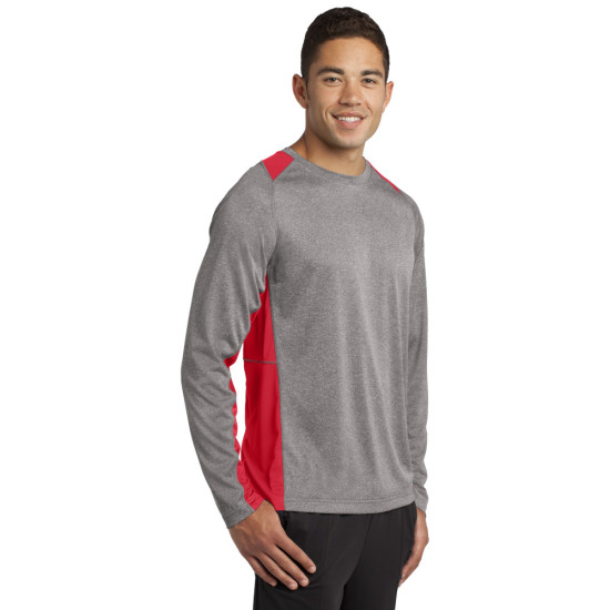 Sport-Tek® Long Sleeve Heather Colorblock Contender™ Tee by Duffelbags.com