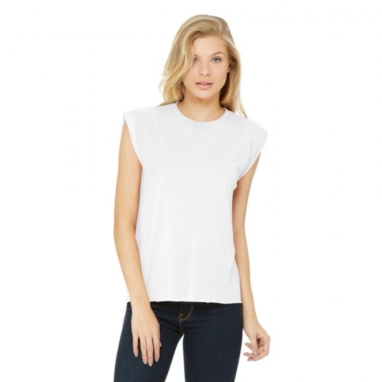 BELLA+CANVAS ® Women’s Flowy Muscle Tee With Rolled Cuffs by Duffelbags.com