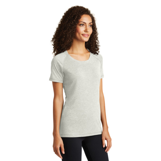 Sport-Tek® Ladies PosiCharge® Tri-Blend Wicking Scoop Neck Raglan Tee by Duffelbags.com