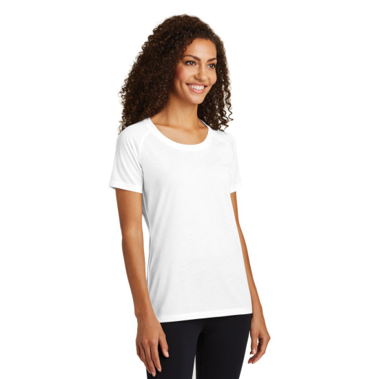 Sport-Tek® Ladies PosiCharge® Tri-Blend Wicking Scoop Neck Raglan Tee by Duffelbags.com