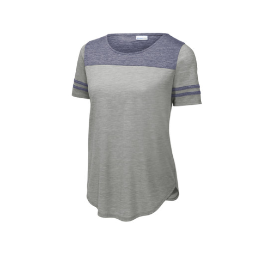 Sport-Tek ® Ladies PosiCharge ® Tri-Blend Wicking Fan Tee by Dufflebags.com Sport-Tek ® Ladies PosiCharge ® Tri-Blend Wicking Fan Tee by Duffelbags.com
