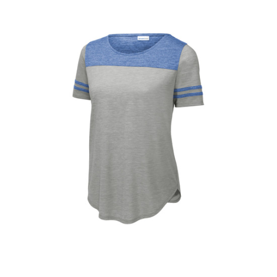 Sport-Tek ® Ladies PosiCharge ® Tri-Blend Wicking Fan Tee by Dufflebags.com Sport-Tek ® Ladies PosiCharge ® Tri-Blend Wicking Fan Tee by Duffelbags.com