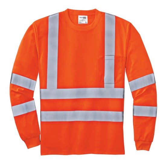 CornerStone® - ANSI 107 Class 3 Long Sleeve Snag-Resistant Reflective T-Shirt by Duffelbags.com