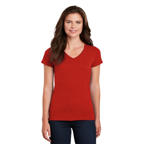 Gildan® Ladies Heavy Cotton™ 100 Cotton V-Neck T-Shirt by Duffelbags.com