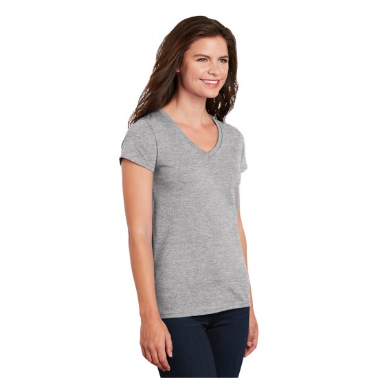 Gildan® Ladies Heavy Cotton™ 100 Cotton V-Neck T-Shirt by Duffelbags.com