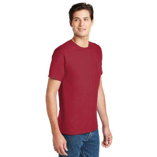 Hanes® - Tagless® 100 Cotton T-Shirt with Pocket by Duffelbags.com