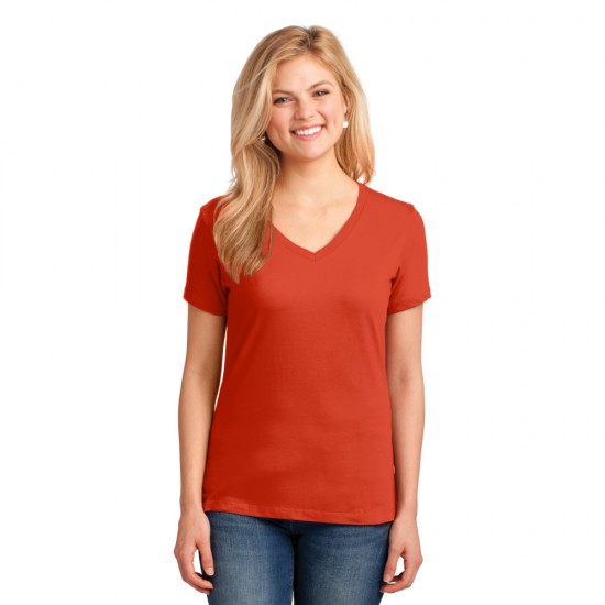 Port & Company® Ladies Core Cotton V-Neck Tee by Duffelbags.com