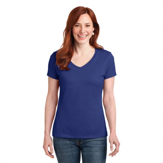 Hanes® Ladies Nano-T® Cotton V-Neck T-Shirt by Duffelbags.com