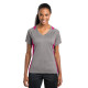 Sport-Tek® Ladies Heather Colorblock Contender™ V-Neck Tee by Duffelbags.com