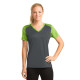 Sport-Tek® Ladies CamoHex Colorblock V-Neck Tee by Duffelbags.com