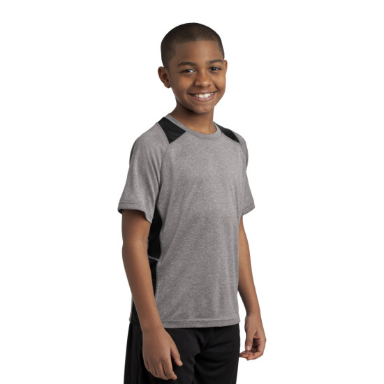 Sport-Tek® Youth Heather Colorblock Contender™ Tee by Duffelbags.com