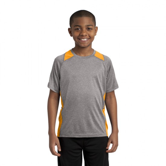 Sport-Tek® Youth Heather Colorblock Contender™ Tee by Duffelbags.com
