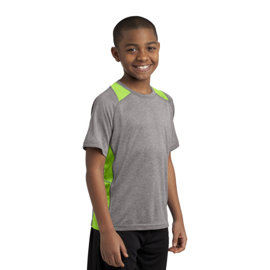 Sport-Tek® Youth Heather Colorblock Contender™ Tee by Duffelbags.com