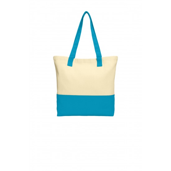 Port Authority® Colorblock Cotton Tote by Duffelbags.com