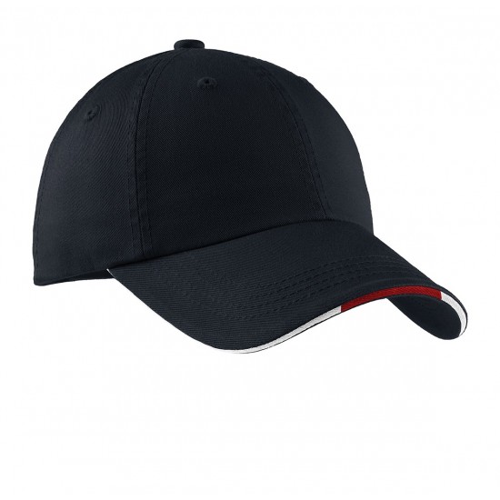 Port Authority® Sandwich Bill Cap with Striped Closure by Duffelbags.com