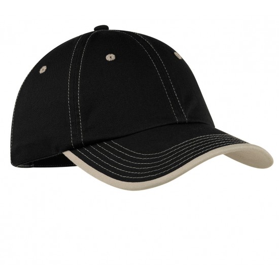 Port Authority® Vintage Washed Contrast Stitch Cap by Duffelbags.com