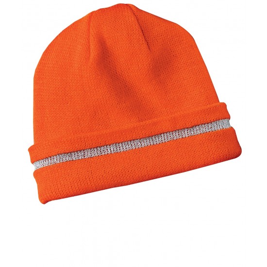 CornerStone® - Enhanced Visibility Beanie with Reflective Stripe by Duffelbags.com