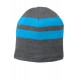 Port & Company® Fleece-Lined Striped Beanie Cap by Duffelbags.com