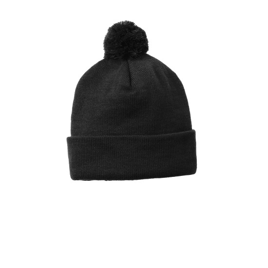 Sport-Tek ® Solid Pom Pom Beanie by Duffelbags.com