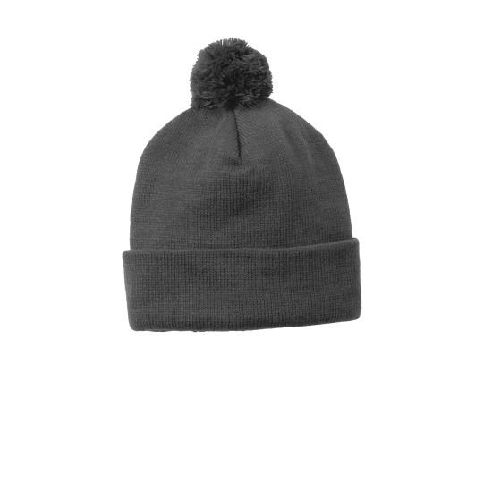 Sport-Tek ® Solid Pom Pom Beanie by Duffelbags.com