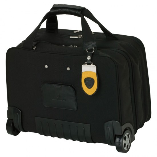 Yellow and Black Lamborghini Trolley Case by Duffelbags.com