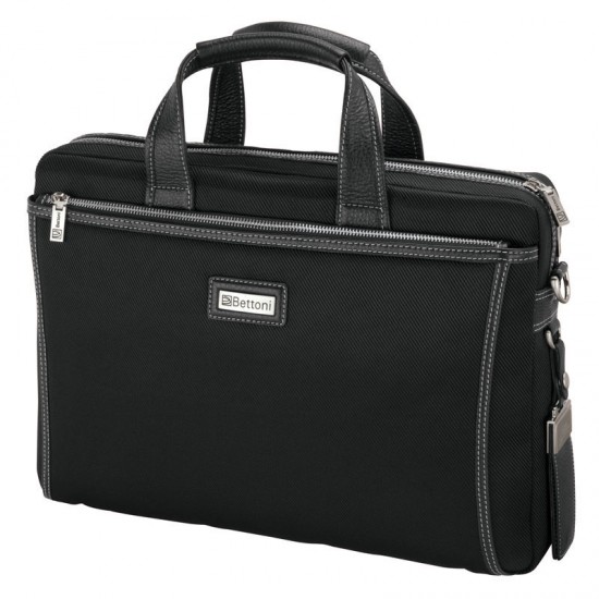 Forli Throw Leather/Nylon Briefcase by Duffelbags.com