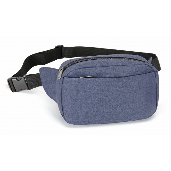 Heathered Three-Zippered Fanny Pack by Duffelbags.com