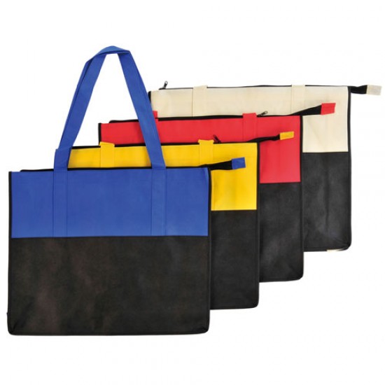 Two Tone Polypropylene Zippered Tote Bag by Duffelbags.com