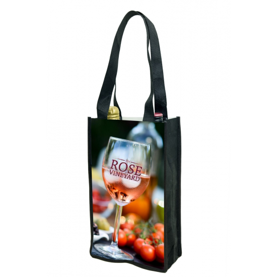2 Bottle Wine Bag w/ Collapsable Bottle Pockets by Duffelbags.com