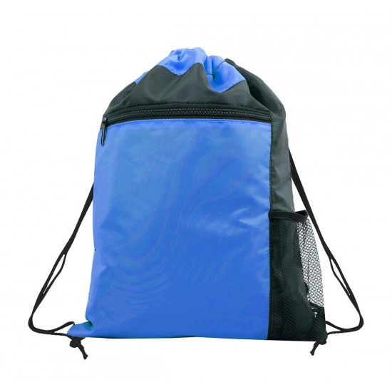 Color Block Drawstring Backpack by Duffelbags.com