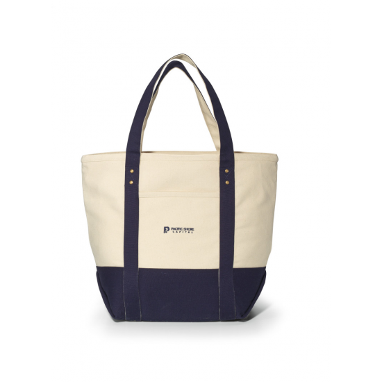 Seaside Zippered Cotton Tote Bag by Duffelbags.com