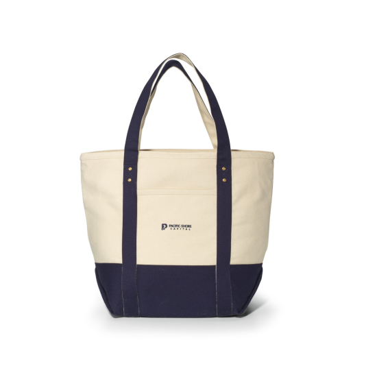 Seaside Zippered Cotton Tote Bag by Duffelbags.com