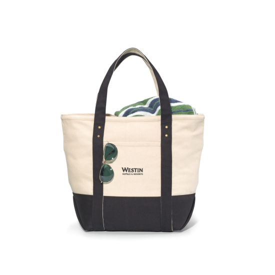 Seaside Zippered Cotton Tote Bag by Duffelbags.com