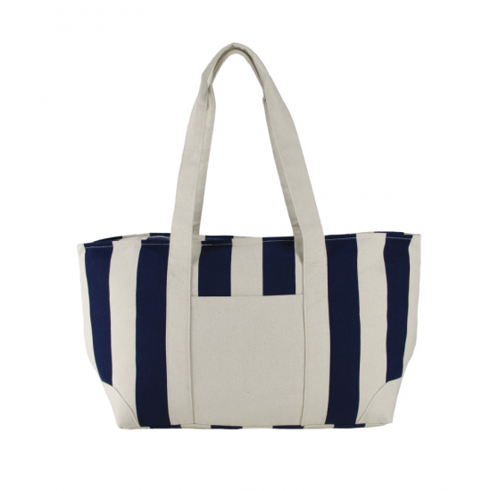 Large Striped Canvas Tote Bag by Duffelbags.com